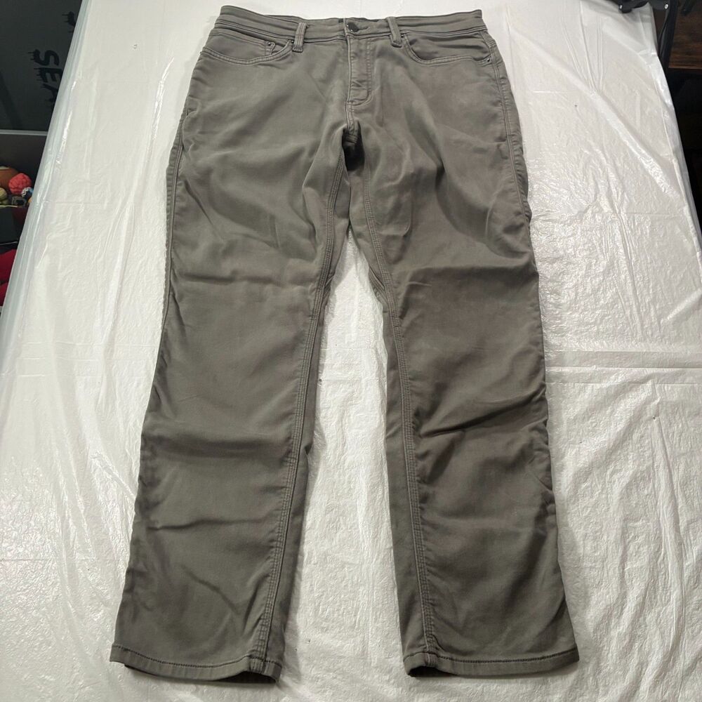 DU/ER No Sweat N2X Relaxed Taper Pants Stretch 34x30 Mens Grey Chino DUER